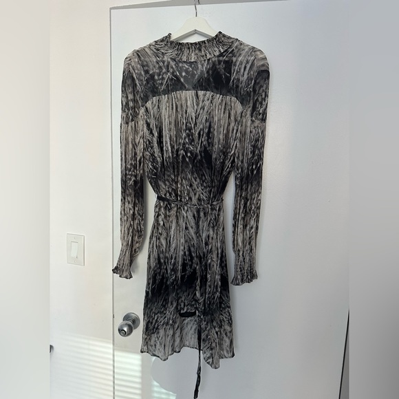 All Saints Feather-print Woven dress - Picture 7 of 15